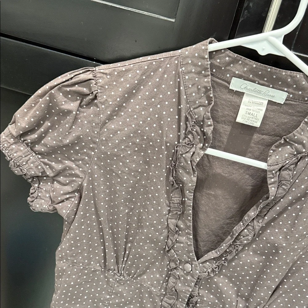 Brown Polka Dot Blouse - Picture 2 of 3